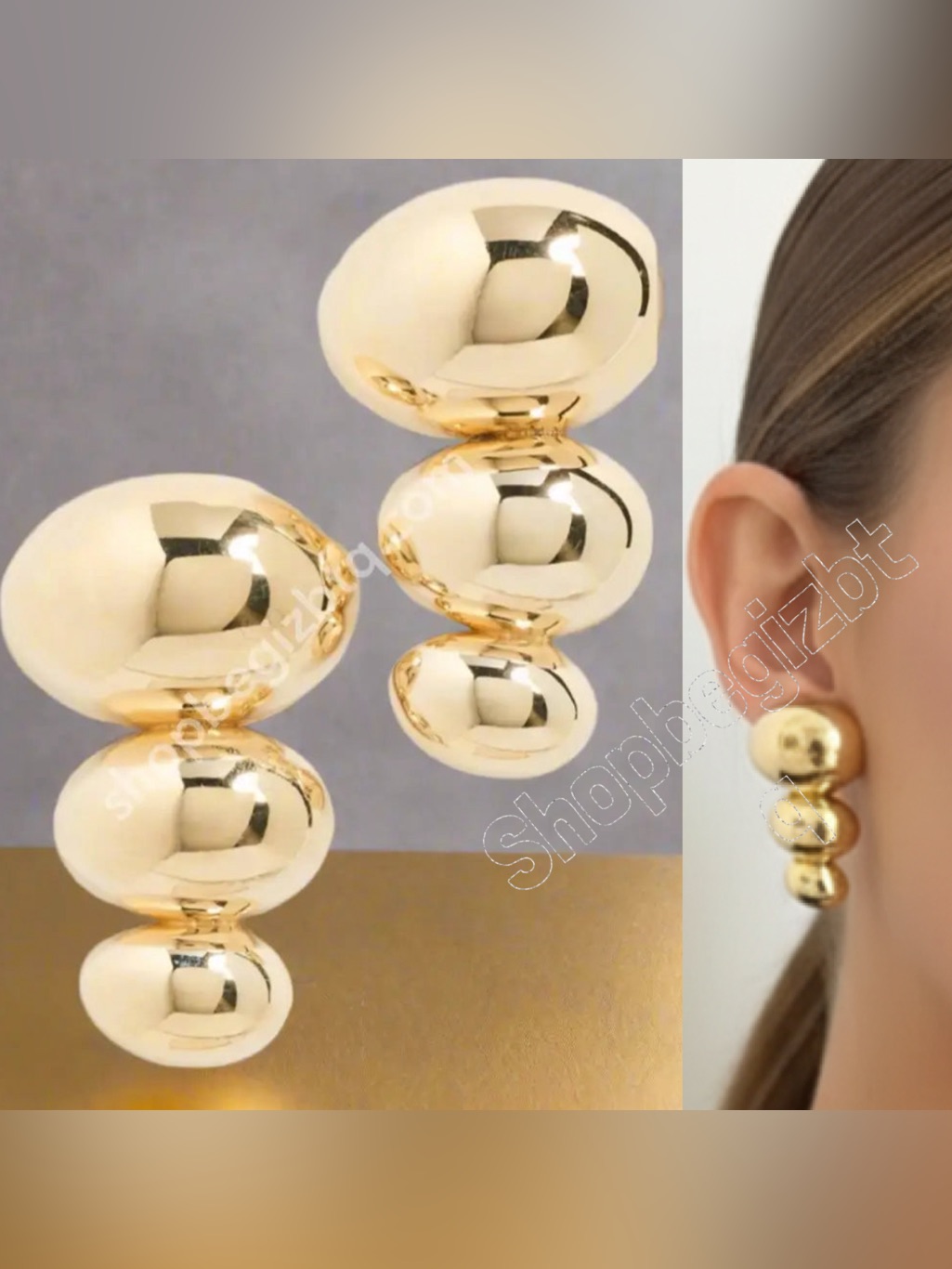 Jennifer Zeuner Authentic Darla Earrings In High-Shine Polish Gold Vermeil Nwt